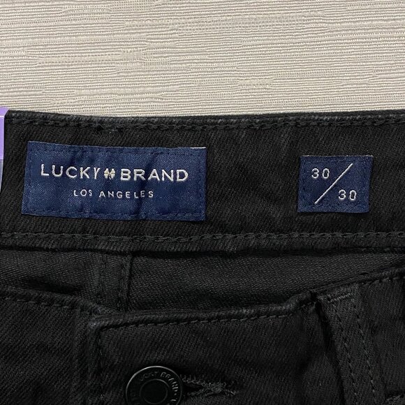 Lucky Brand 410 Jeans Mens 30 x 30 Black Denim Pants Straight Leg - Picture 7 of 14